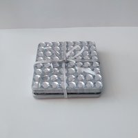 Bling Coaster Set - Silver and Clear Rhinestone Drink Coasters - Set of 2 