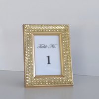 Bling Table Number Frame- Silver Diamond Wrap Tabletop Frame for 2 x 3 info or photo