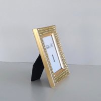 Bling Table Number Frame- Silver Diamond Wrap Tabletop Frame for 2 x 3 info or photo