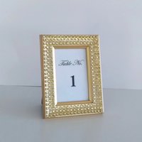 Bling Table Number Frame- Silver Diamond Wrap Tabletop Frame for 2 x 3 info or photo
