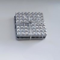 Bling Coaster Set - Silver and Clear Rhinestone Drink Coasters - Set of 2 