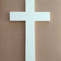 Glow In The Dark Wall Cross - White vinyl cross with light green glow 9.5" or 12"