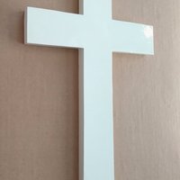 Glow In The Dark Wall Cross - White vinyl cross with light green glow 9.5" or 12"