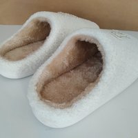 Bling Letter Slippers - Personalized Ivory & tan with pearl rhinestone initials