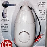 Portable Door Guard - 98 decibel alarm with flashlight