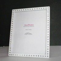 Bling Picture Frame - Black or White w/ Clear Rhinestones for 8 x 10 photos and Info
