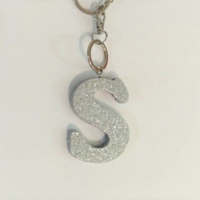Glitter Letter & Alarm Safety Keychain Set -130 decibel alarm w/350 lumen strobe light and glitter initial/letter or purse charm