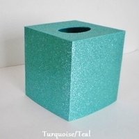 Glitter Tissue Box Cover-Pink/Raspberry Fine Glitter or Choose From Variety of Glitter Colors-Custom Square Boutique Tissue Cover