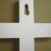 Bling Wall Cross - Handpainted Wood Cross w/ clear rhinestones and glitter paint - 8" x 4.5"