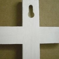 Bling Wall Cross - Sparkling Handpainted Wood Cross w/ Clear Rhinestones - 8" x 4.5" - Home,Baptism,Easter,Gift