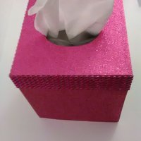 Pink Glitter & Diamond Wrap Square Tissue Box Cover-Sparkling Fine Glitter-w/Pink Diamond Wrap Rhinestone Bling