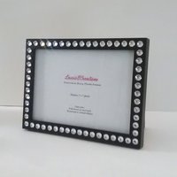 Bling Picture Frame - Black or White w/ Clear Rhinestones - for 4 x 6 or 5 x 7 photos or info