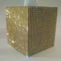 Bling Tissue Box Cover-Silver or Gold Diamond Wrap Square Tissue Holder-Sparkling Decor