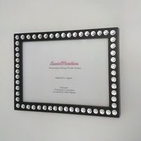 Bling Picture Frame - Black or White w/ Clear Rhinestones - for 4 x 6 or 5 x 7 photos or info