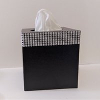 Bling Tissue Box Cover - Handpainted In a Variety of Colors w/Silver Diamond Wrap Bling, Home Decor, Office, Wedding