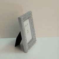 Bling Table Number Frame- Silver Diamond Wrap Tabletop Frame for 2 x 3 info or photo