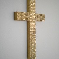 Gold Diamond Wrap Cross - Sparkling Handpainted Wall Cross w/ Gold Diamond Wrap  9.5" or 12"