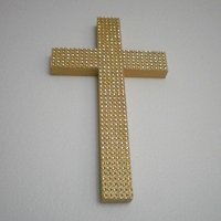 Gold Diamond Wrap Cross - Sparkling Handpainted Wall Cross w/ Gold Diamond Wrap  9.5" or 12"