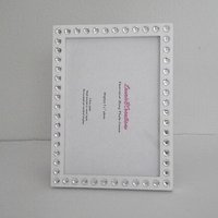 Bling Picture Frame - Black or White w/ Clear Rhinestones - for 4 x 6 or 5 x 7 photos or info