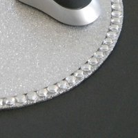 Glitter & Bling Mousepad Coaster Set - Sparkling Fine Glitter w/Clear Rhinestones