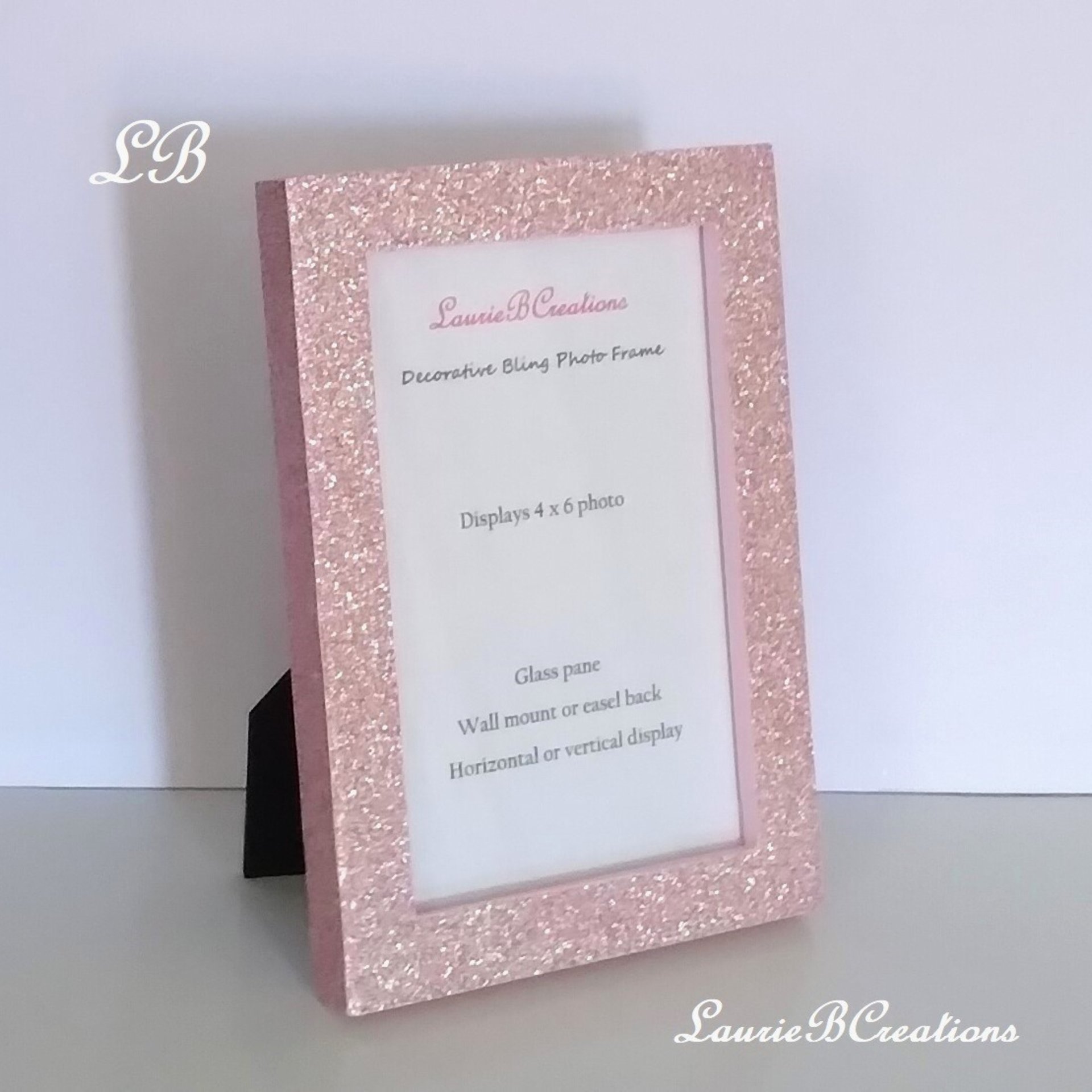 Fine Glitter Picture Frame - Decorative Sparkling Fine Glitter in a Variety of Colors- for 4 x6 or 5 x7 photos or info