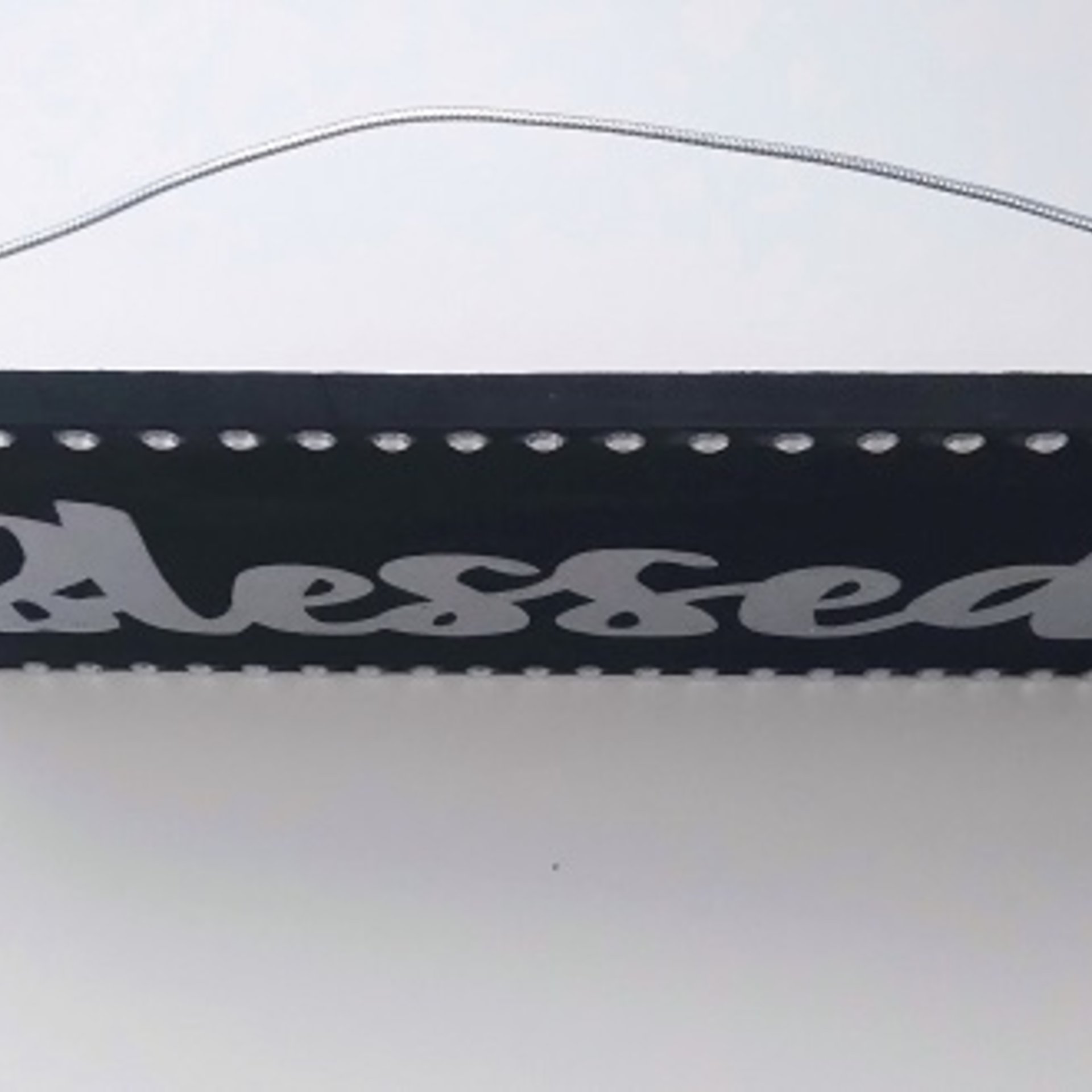 Bling Blessed Wall Sign - Handpainted Black with metallic silver, fine glitter blessed word and clear rhinestones
