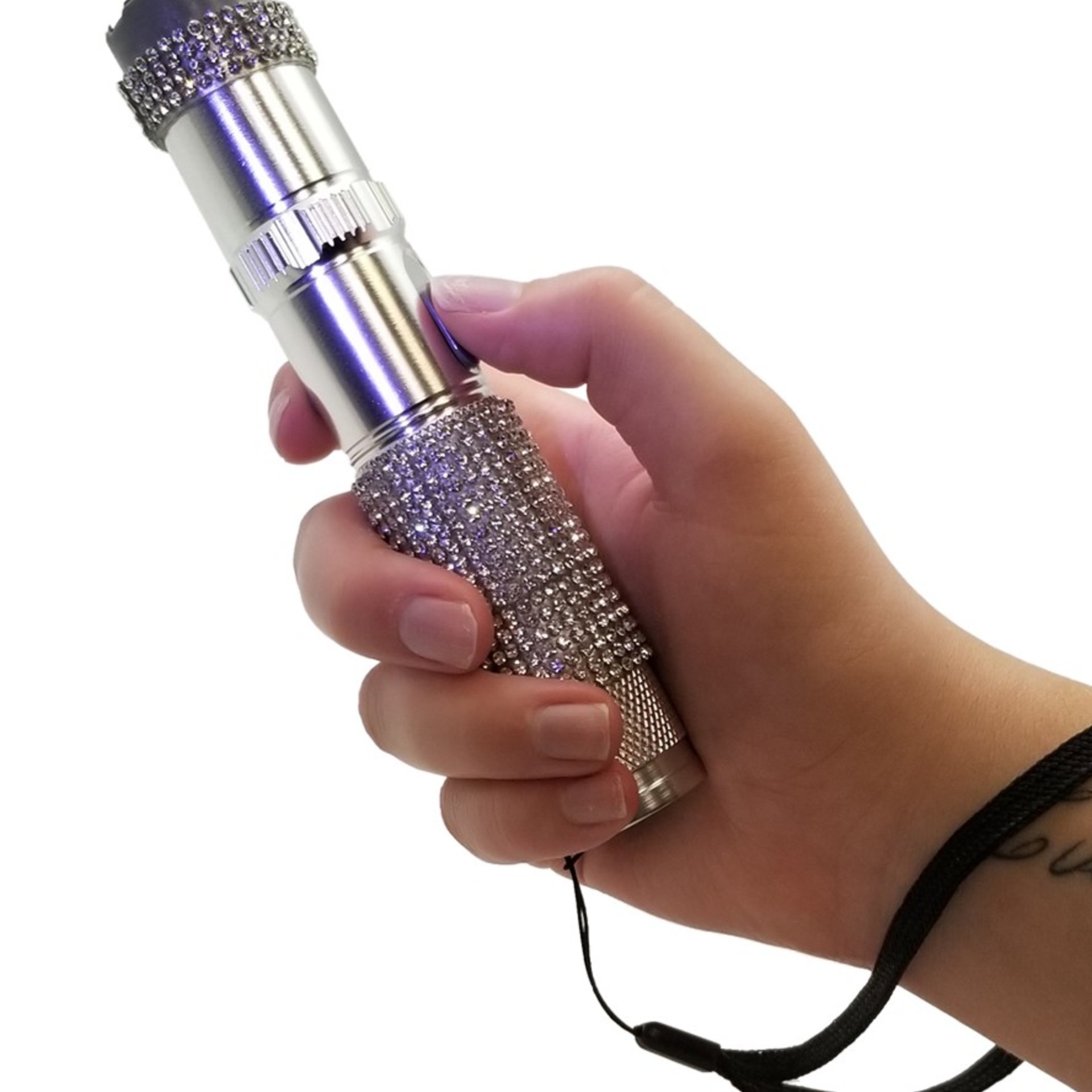 Bling Stun Flashlight with silver or black rhinestones