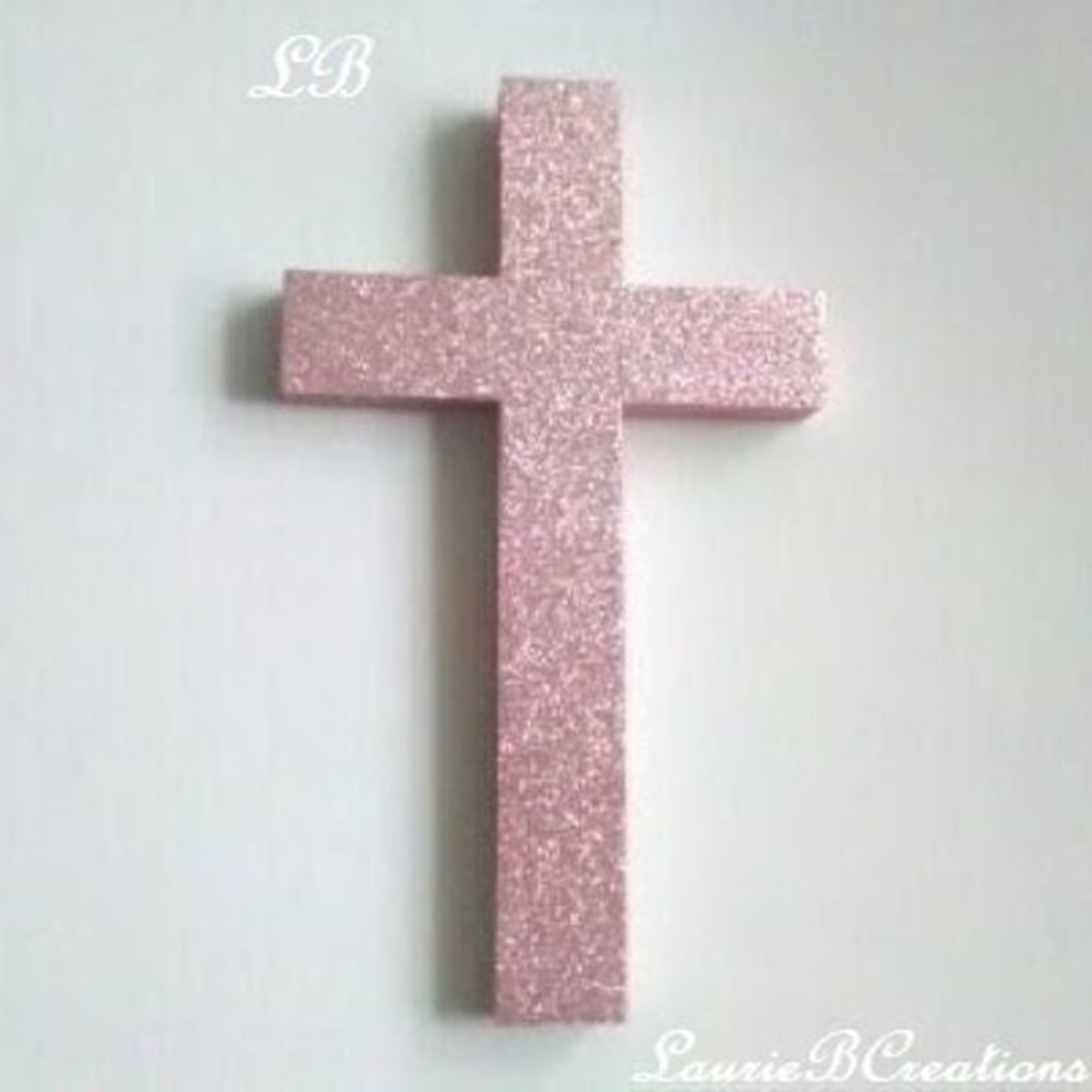 Glitter Wall Cross - Sparkling Fine Glitter Cross in Blush/Rose or a Variety of Colors -  9.5" or 12"