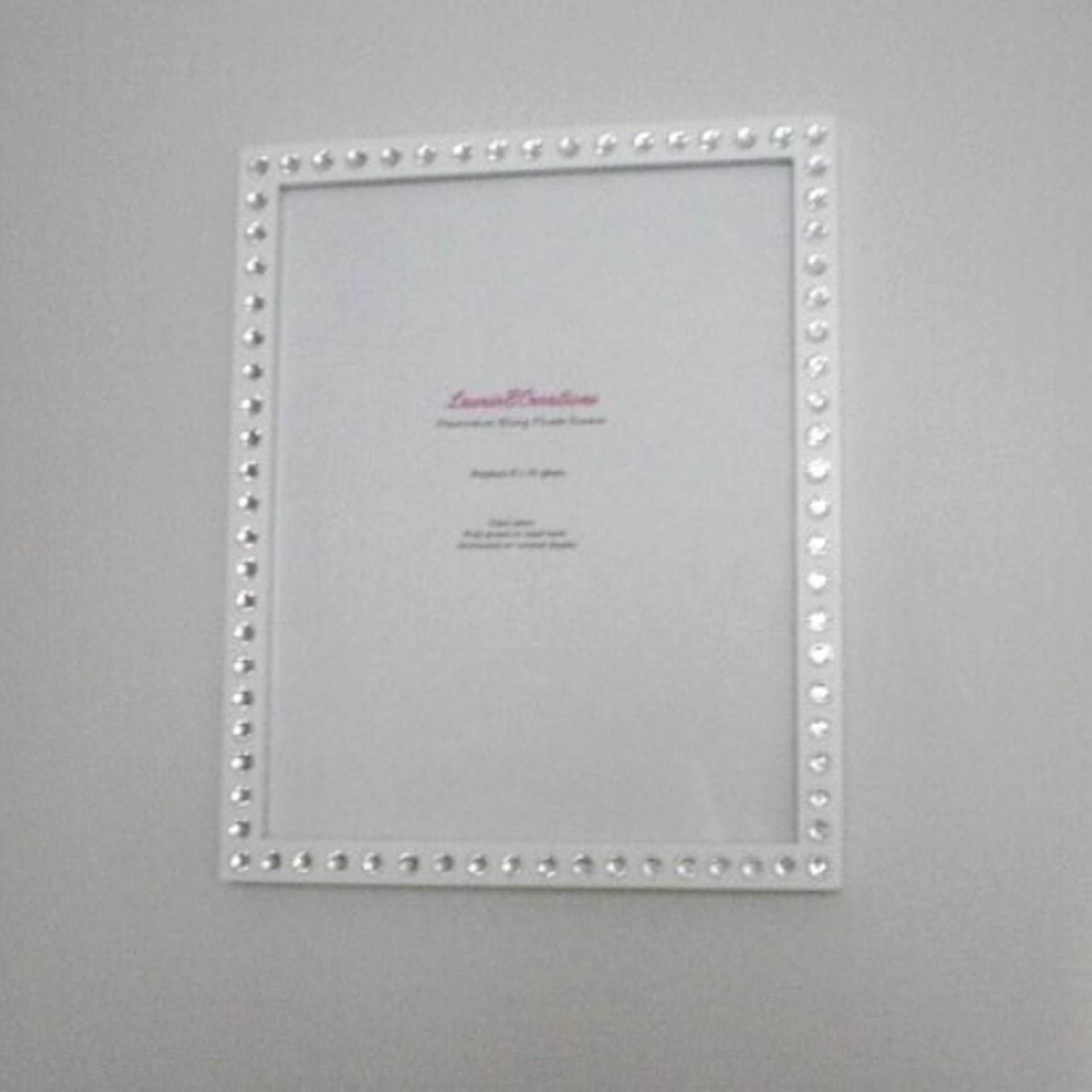 Bling Picture Frame - Black or White w/ Clear Rhinestones for 8 x 10 photos and Info