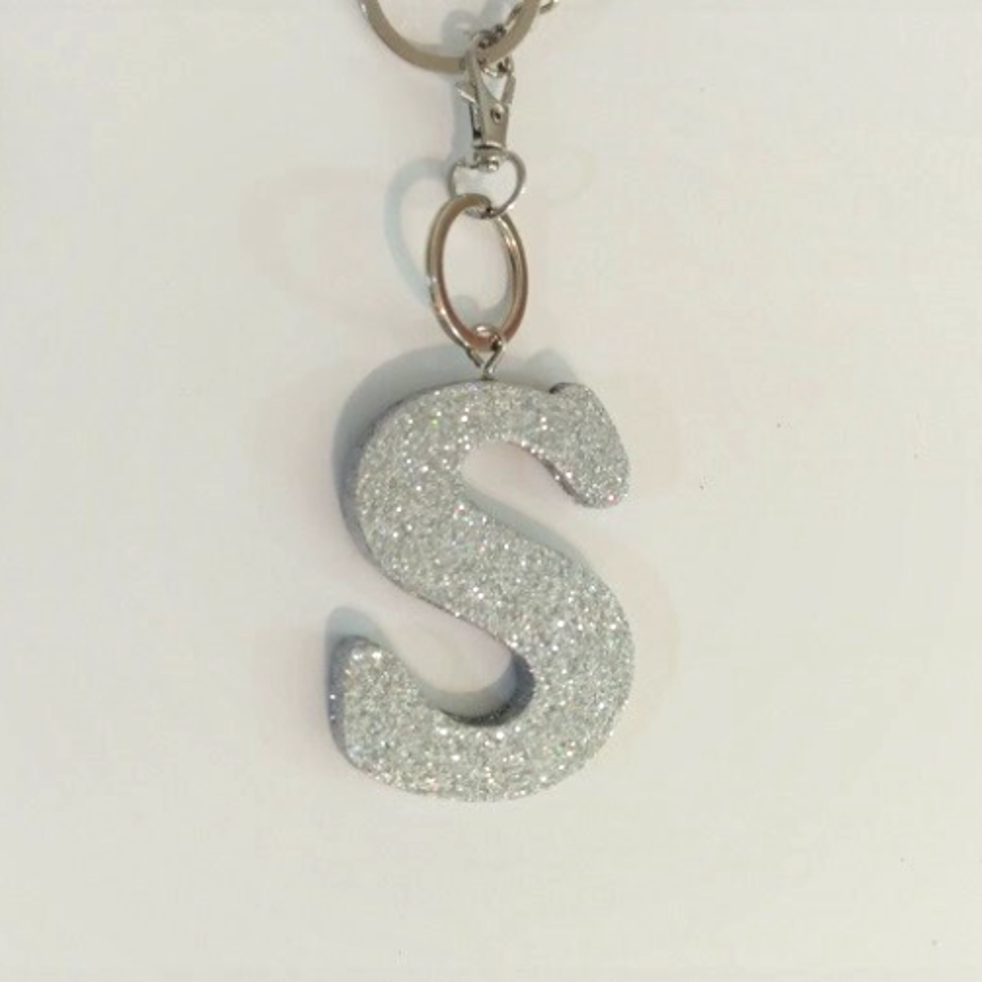 Glitter Letter & Alarm Safety Keychain Set -130 decibel alarm w/350 lumen strobe light and glitter initial/letter or purse charm