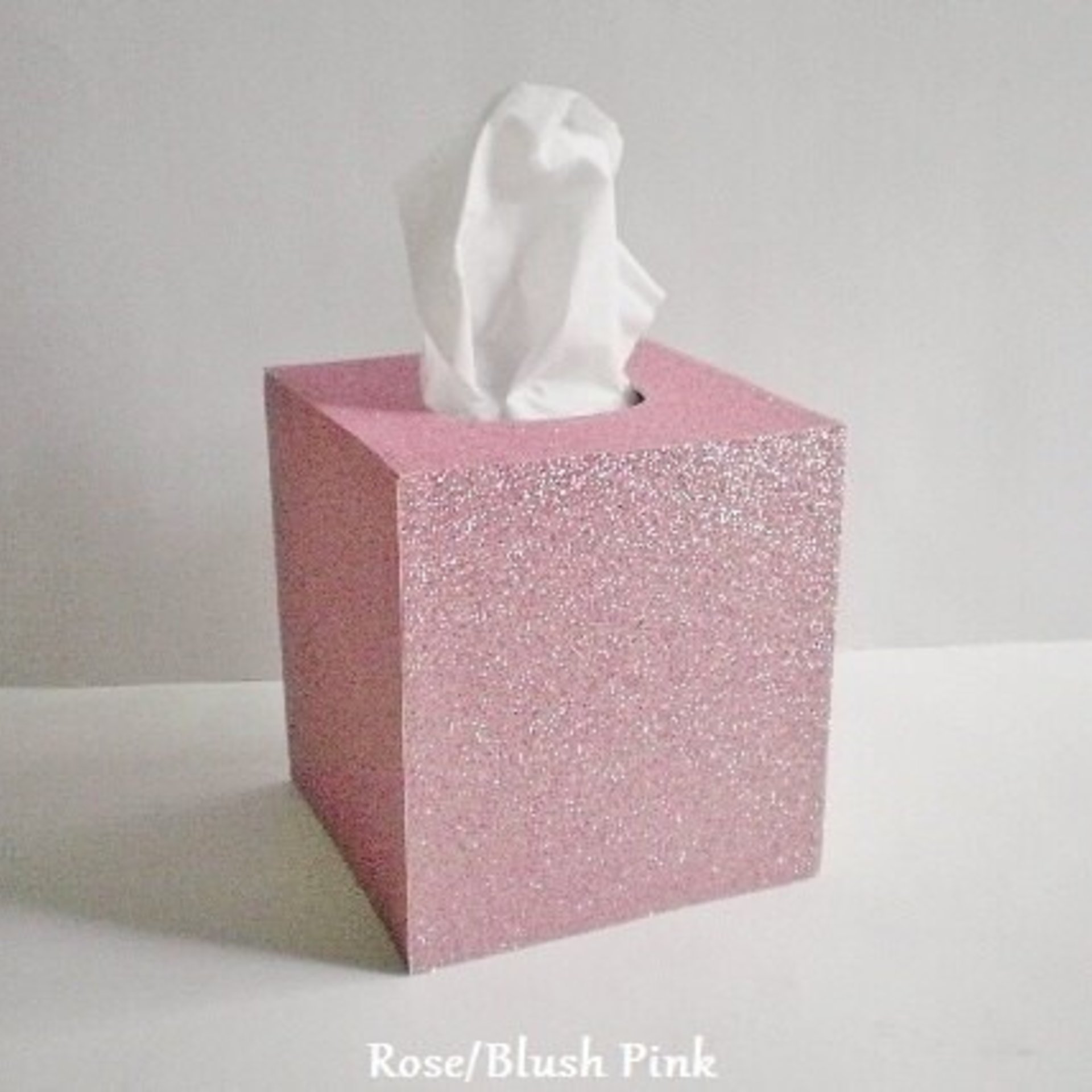 Glitter Tissue Box Cover-Pink/Raspberry Fine Glitter or Choose From Variety of Glitter Colors-Custom Square Boutique Tissue Cover