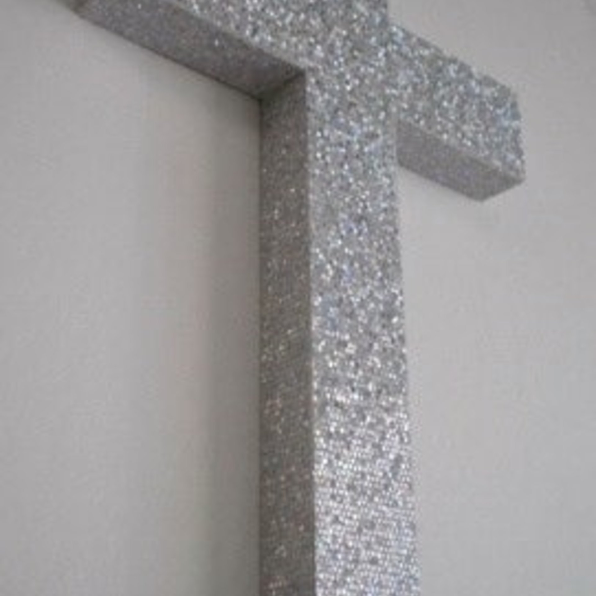 Silver Glitter Wall Cross- Decorative, Super Sparkling Octagon/Prisma Glitter- 9.5" or 12"