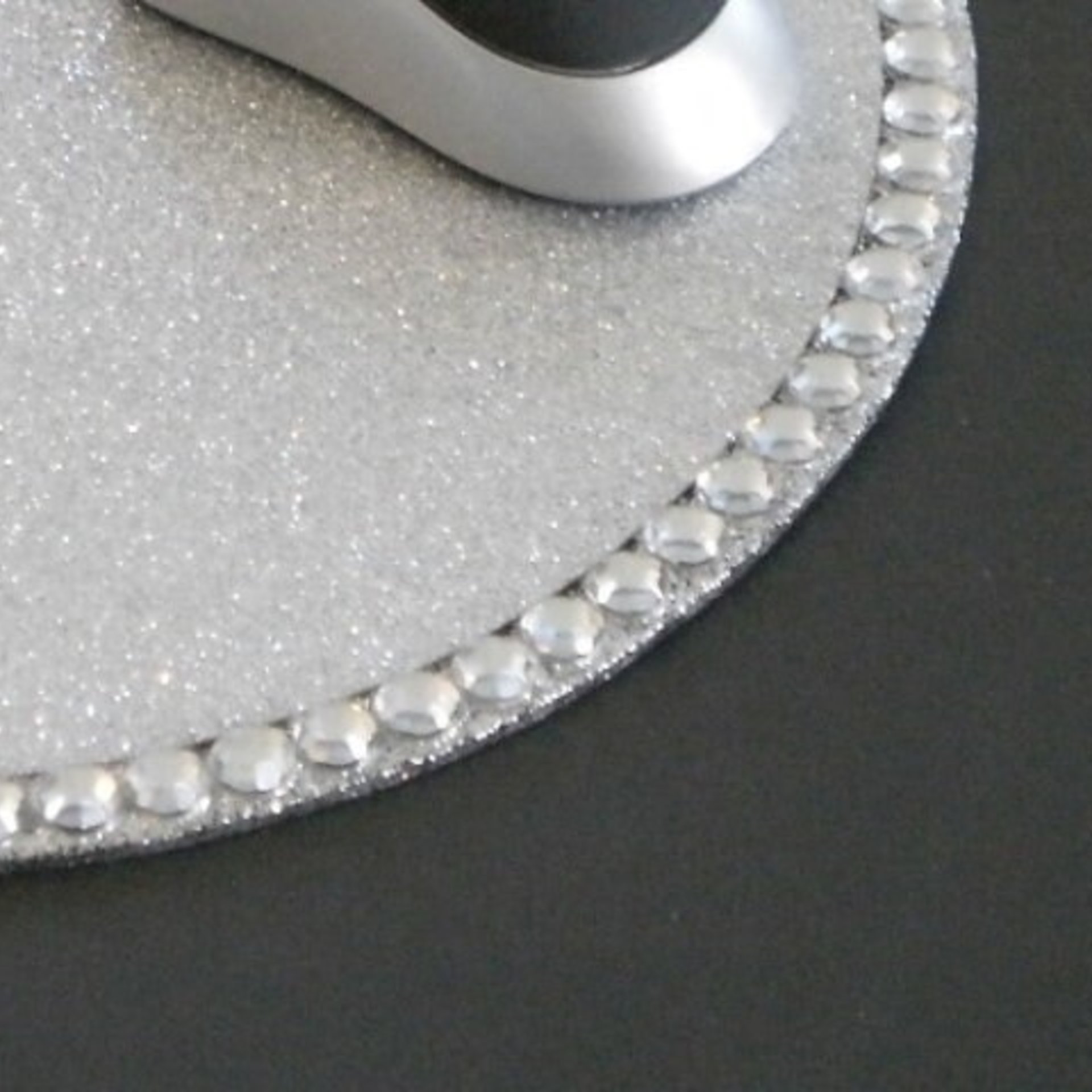 Glitter & Bling Mousepad - Sparkling Fine Glitter w/Clear Rhinestones