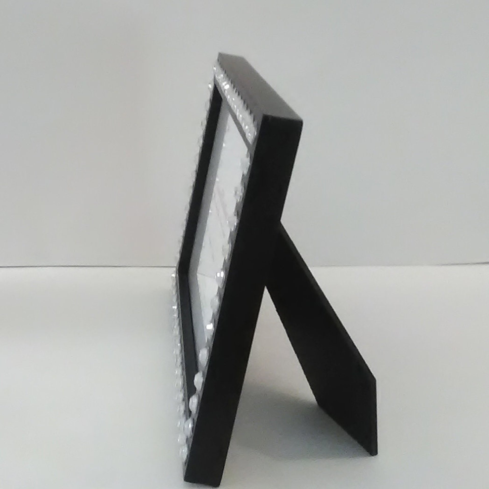 Bling Picture Frame - Black or White w/ Clear Rhinestones - for 4 x 6 or 5 x 7 photos or info
