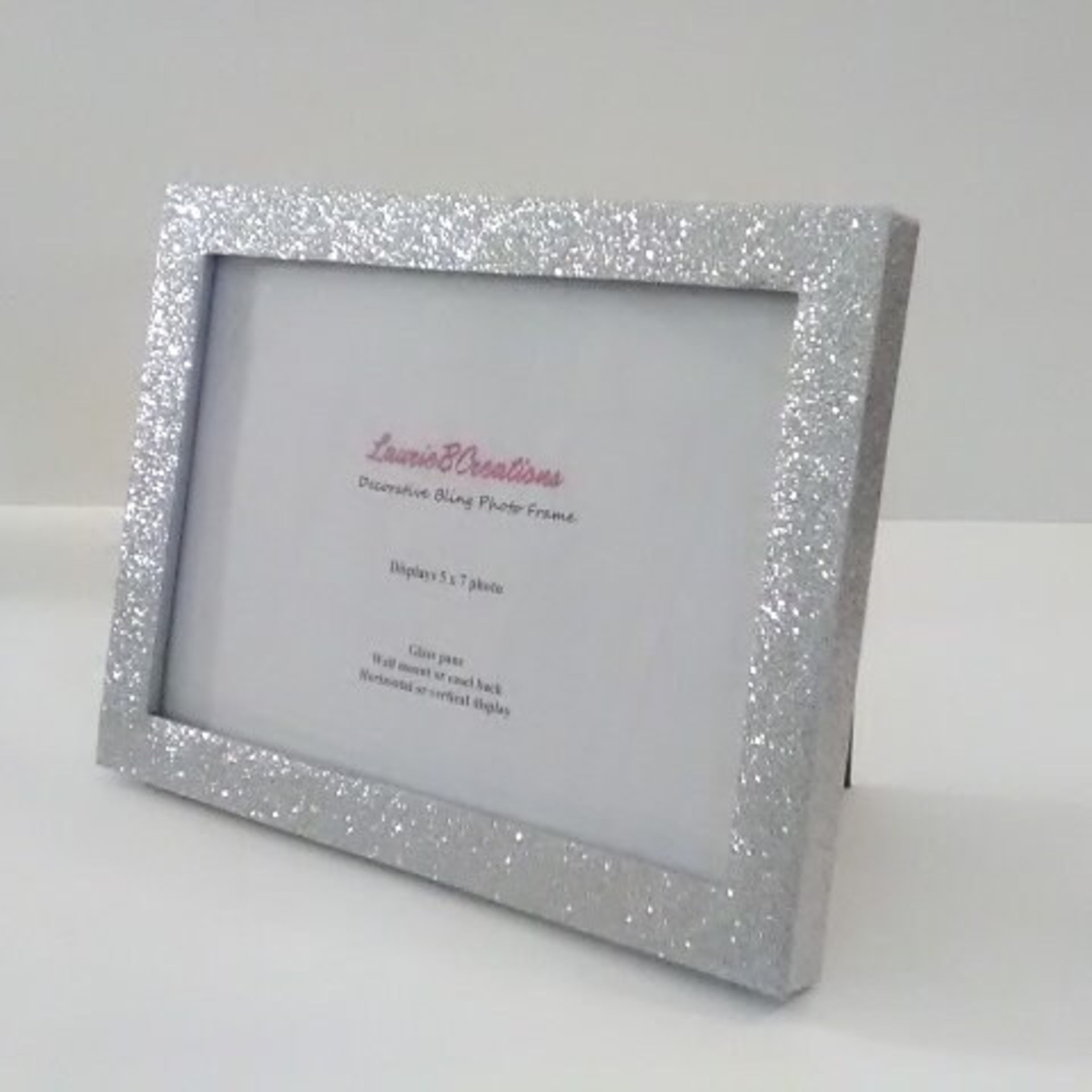 Fine Glitter Picture Frame - Decorative Sparkling Fine Glitter in a Variety of Colors- for 4 x6 or 5 x7 photos or info