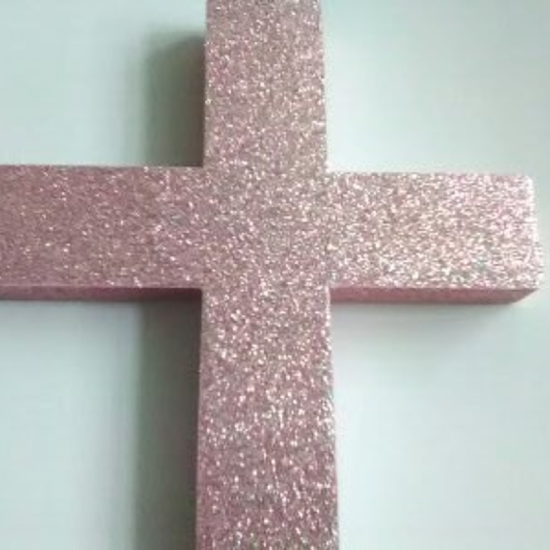Glitter Wall Cross - Sparkling Fine Glitter Cross in Blush/Rose or a Variety of Colors -  9.5" or 12"