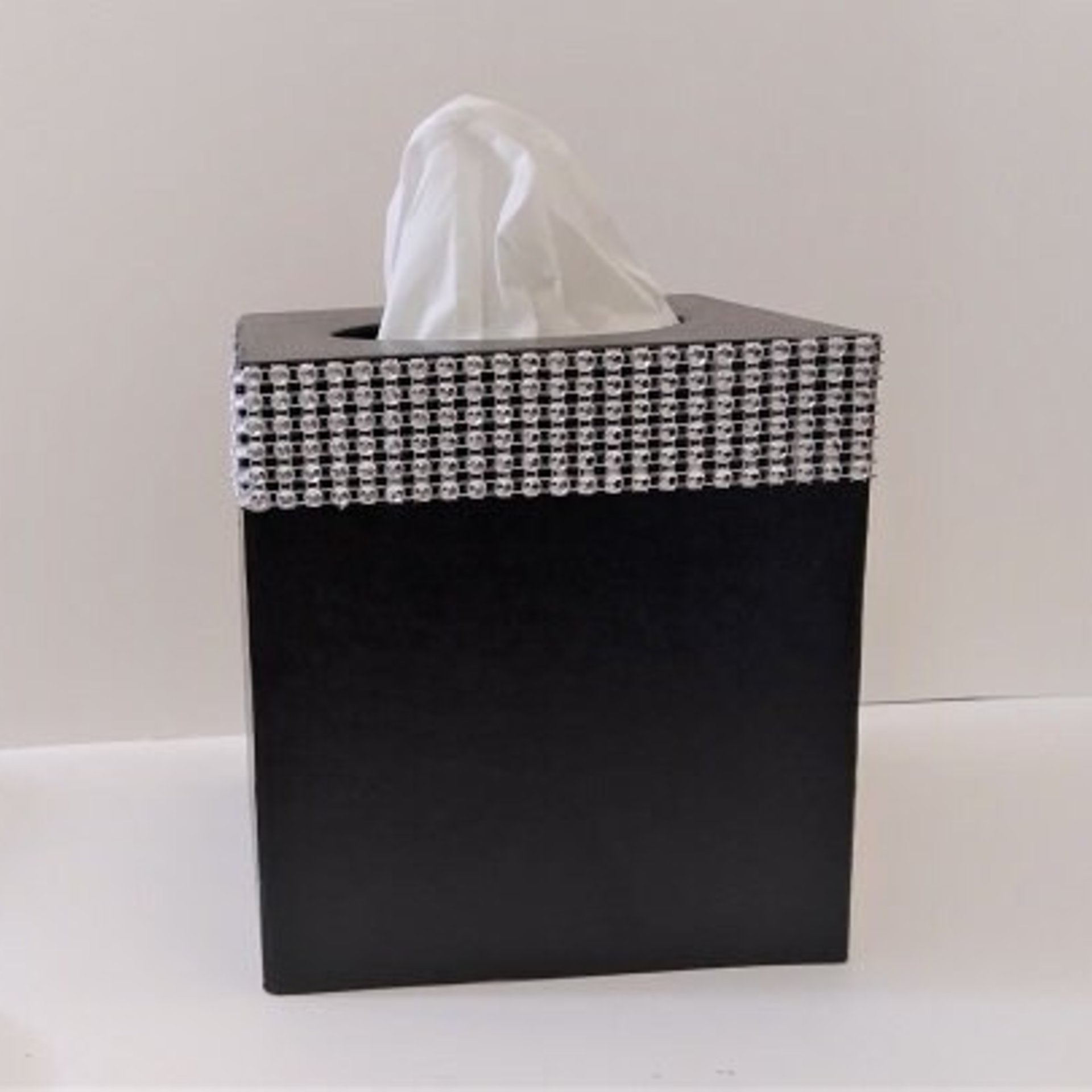 Bling Tissue Box Cover - Handpainted In a Variety of Colors w/Silver Diamond Wrap Bling, Home Decor, Office, Wedding