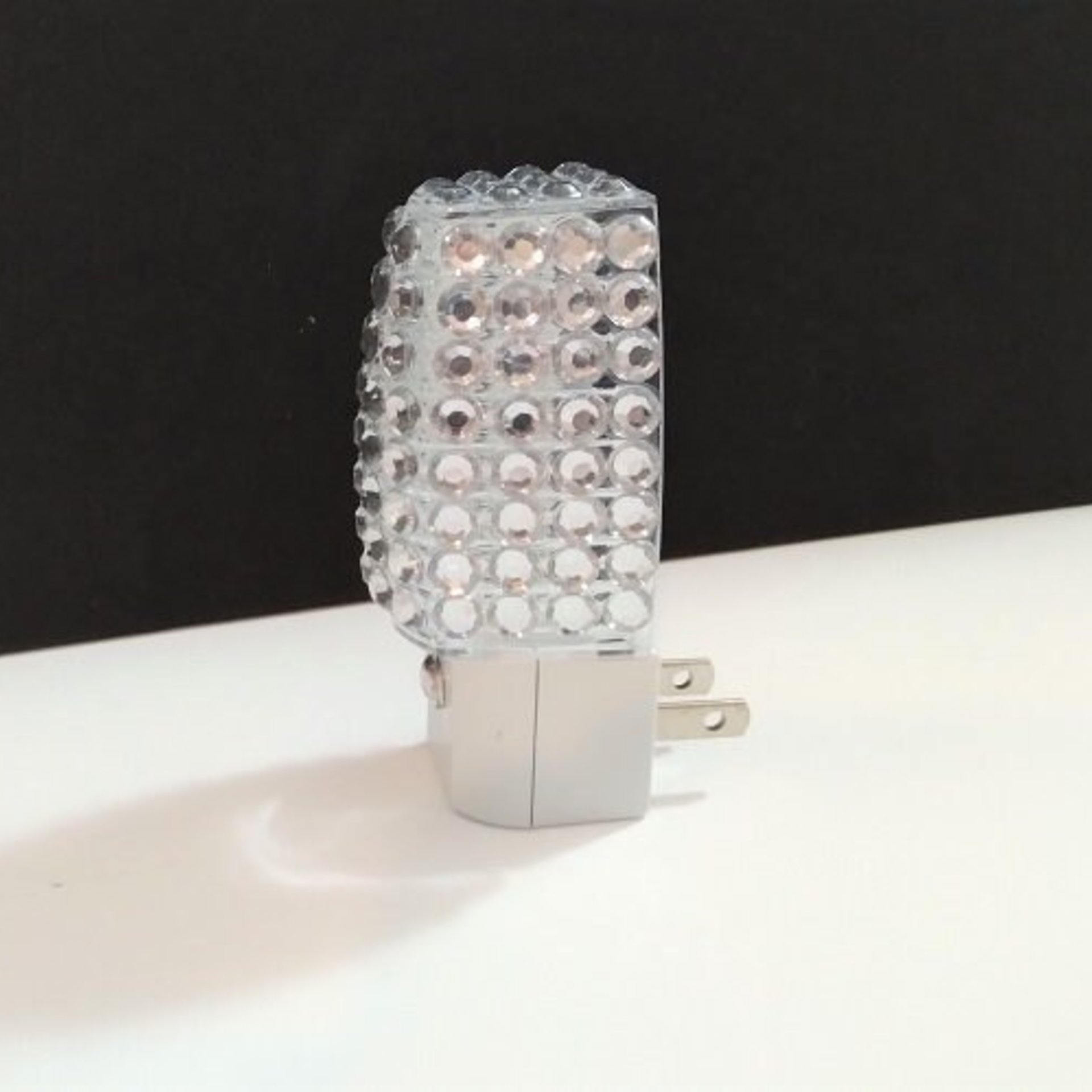 Bling Night Light w/ Clear Rhinestones - Energy saving, automatic on/off sensor, clear led lighting