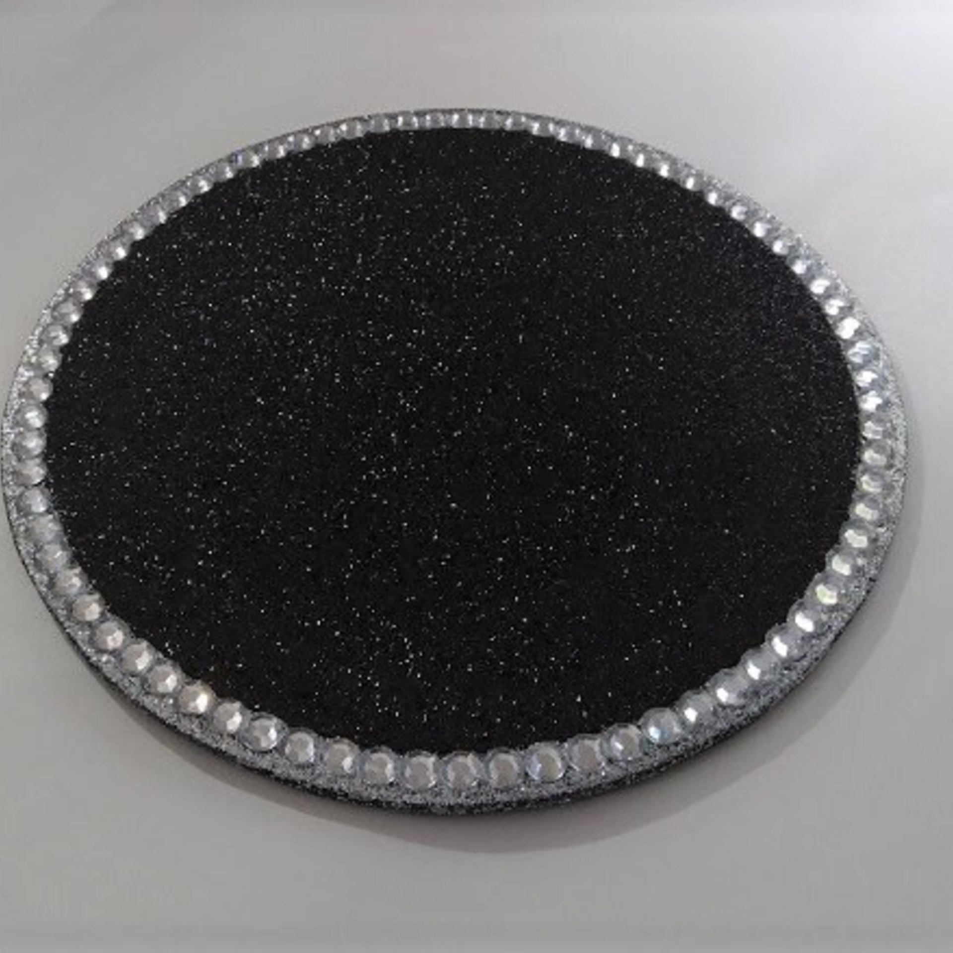 Glitter & Bling Mousepad Coaster Set - Sparkling Fine Glitter w/Clear Rhinestones