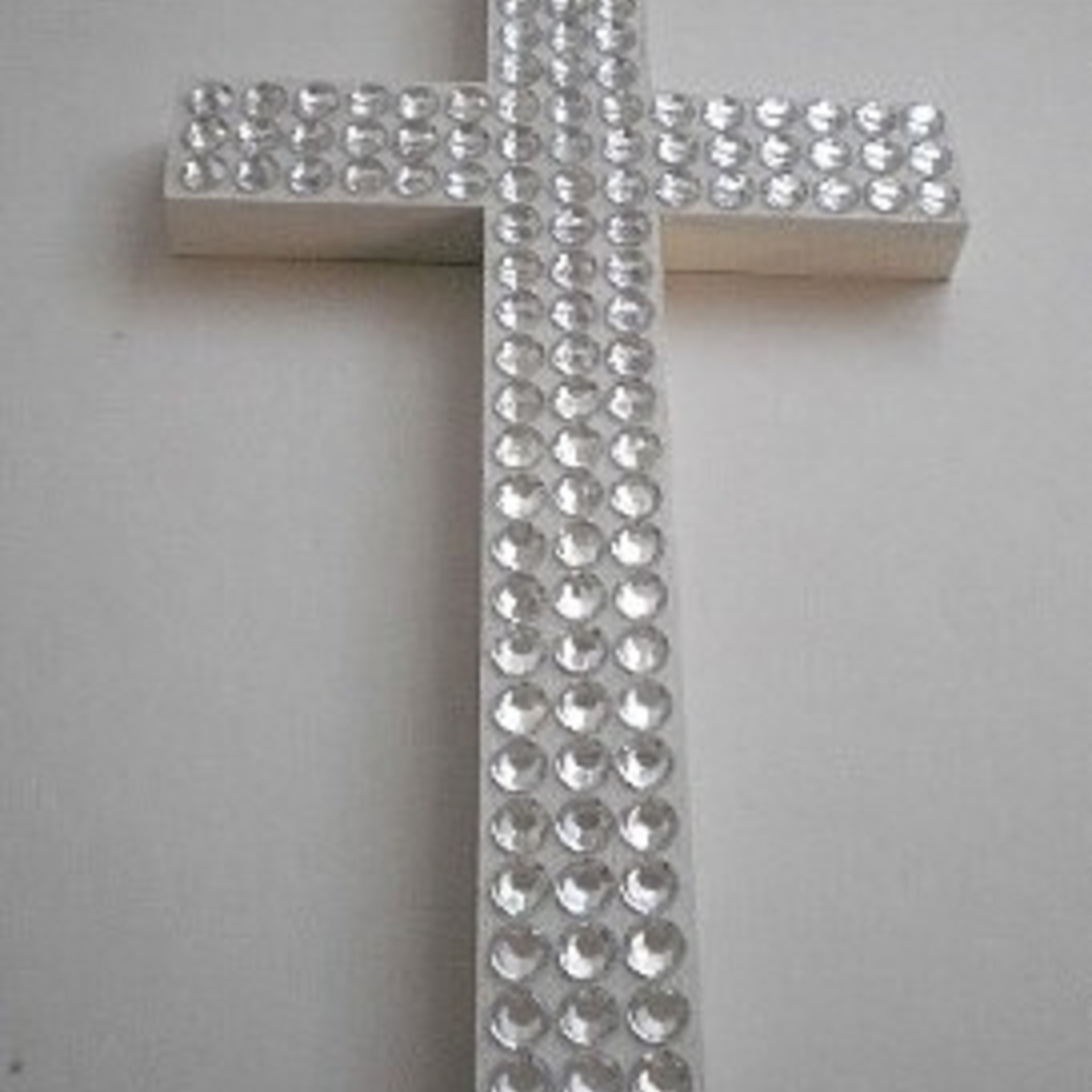 Bling Wall Cross - Handpainted Wood Cross w/ Sparkling Clear Rhinestones- White or Variety of Colors - 9.5" or 12"