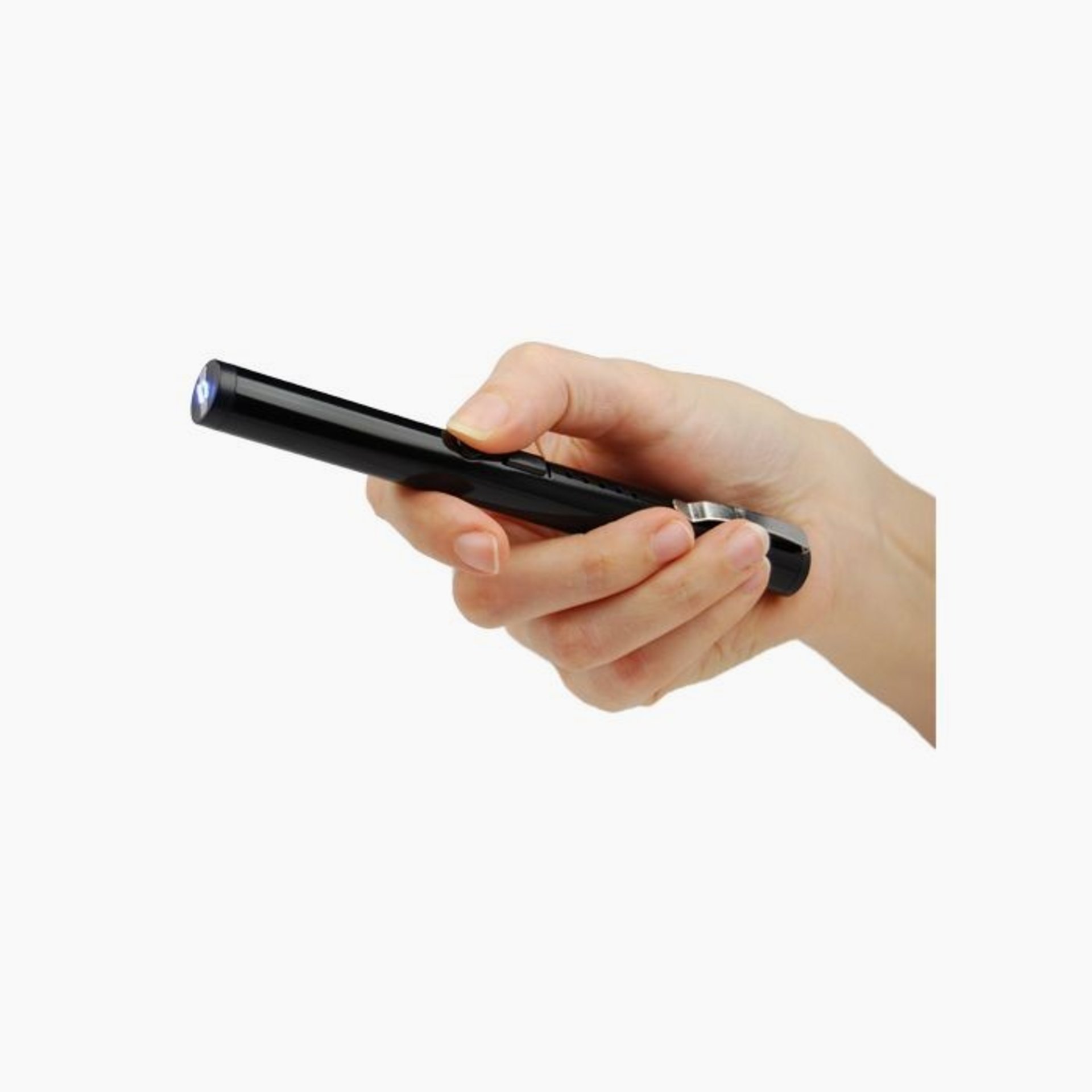 Stun Pen with Battery Meter - black, silver, pink or purple