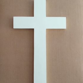 Glow In The Dark Wall Cross - White vinyl cross with light green glow 9.5" or 12"